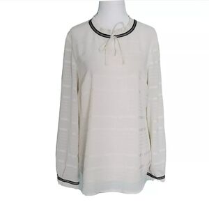 Talbots Off White Long Sleeve Blouse Top